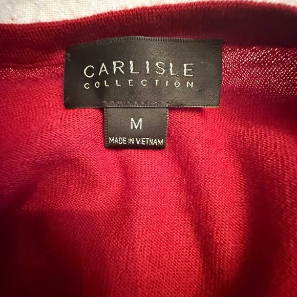 Carlisle Collection Burgundy Scoop Neck Cashmere Sleeveless Sweater Size M $295 - Picture 3 of 7
